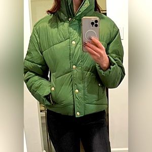 J crew cropped puffer